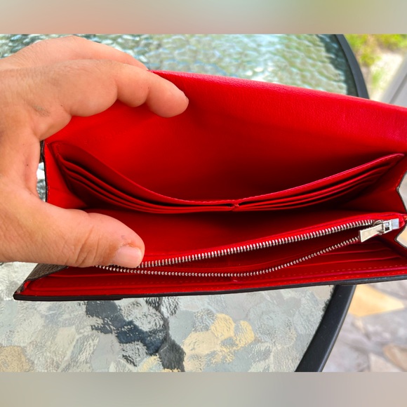 EUC Celine Long Snap Wallet Taupe With Red Interior - Picture 7 of 16